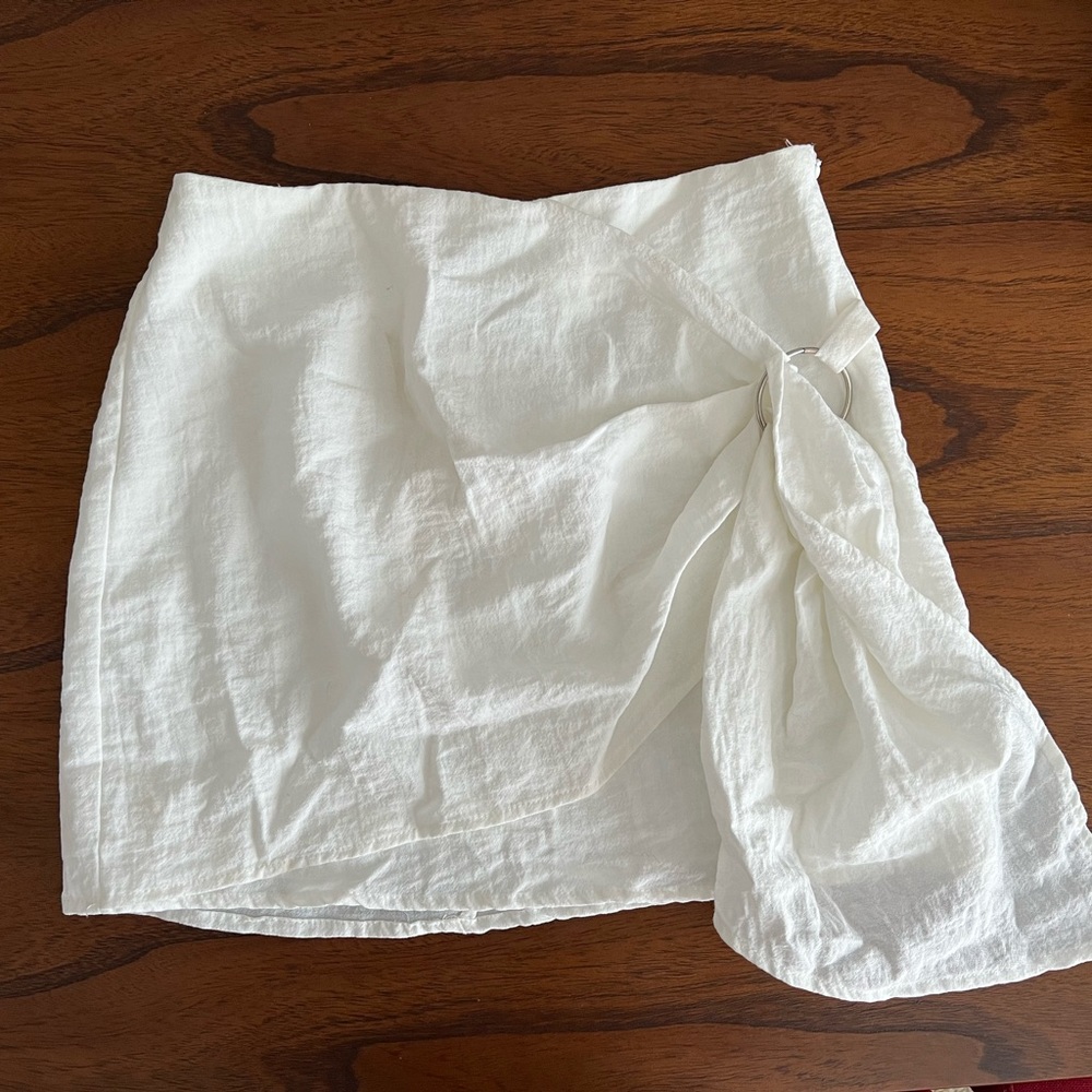 White mini skirt